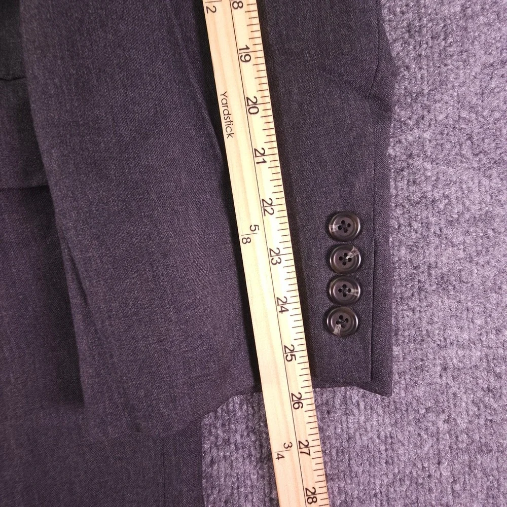 Ralph Lauren 44L 36x32 2pc Pant Suit Charcoal Pleated Cuffed Wool
